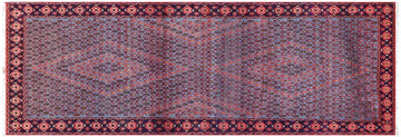 handmade Traditional Kashan Blue Rust Hand Knotted RUNNER 100% Wool Pile area rug 3x10